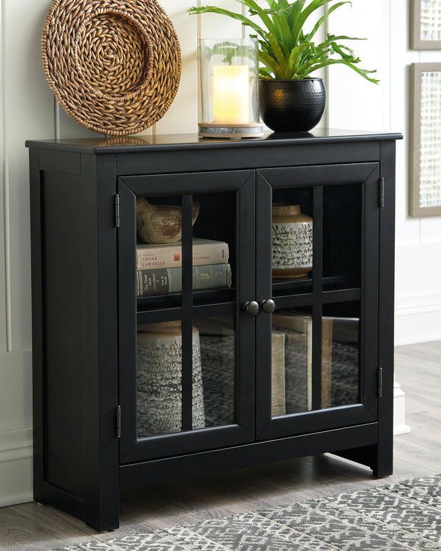 Nalinwood Black Accent Cabinet - Ella Furniture