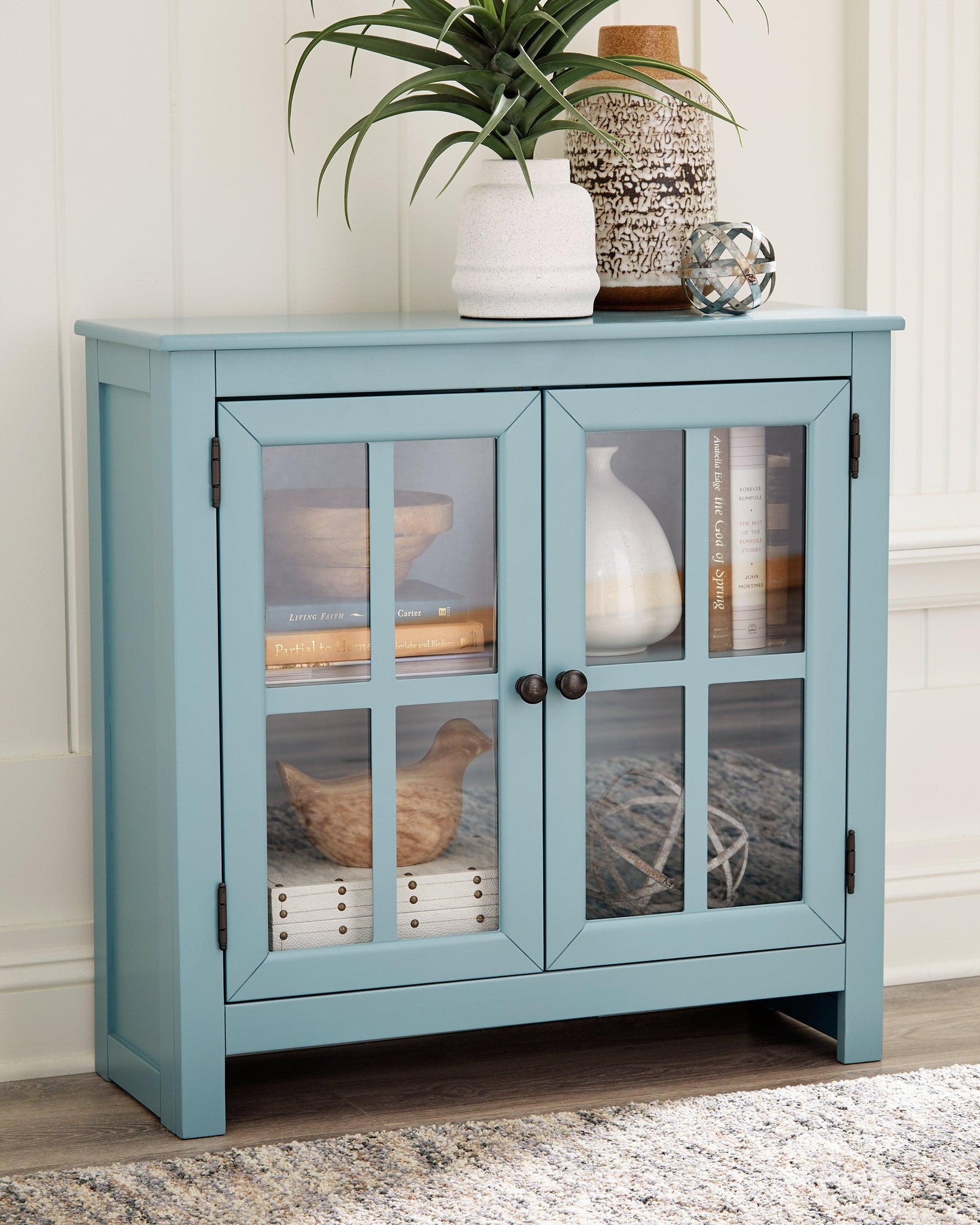 Nalinwood Teal Accent Cabinet - Ella Furniture