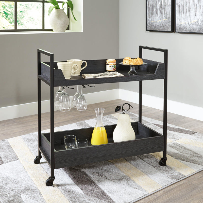 Yarlow Black/gray Bar Cart - Ella Furniture