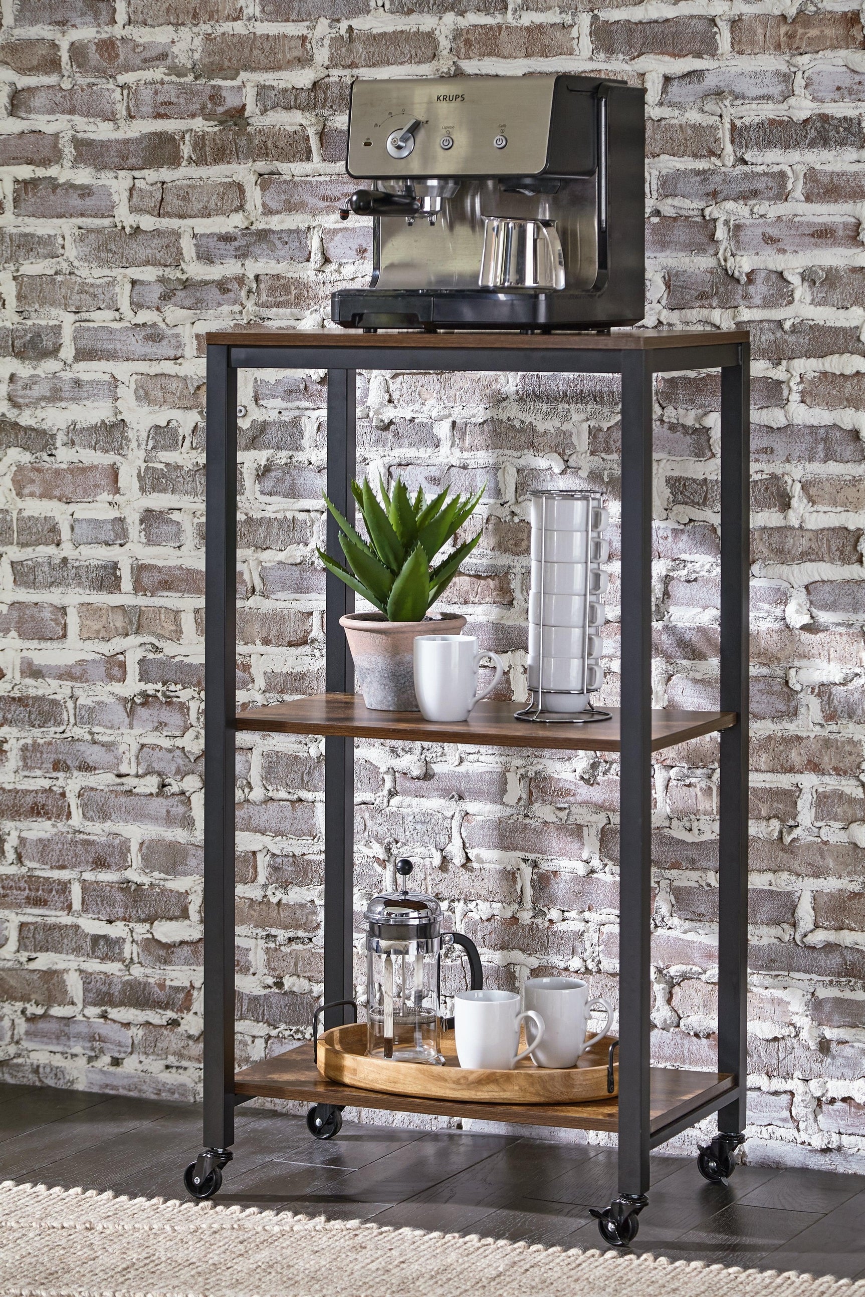 Bevinfield Brown/Black Bar Cart - Ella Furniture