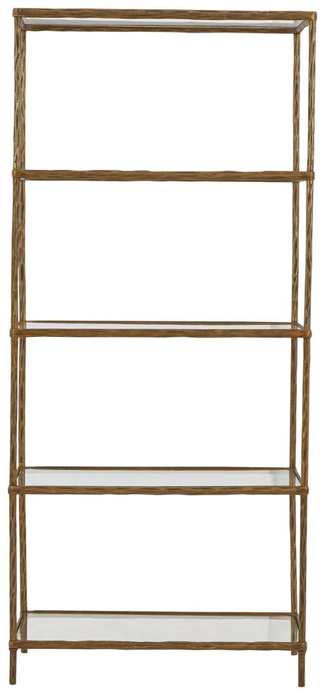 Ryandale Antique Brass Finish Bookcase - Ella Furniture