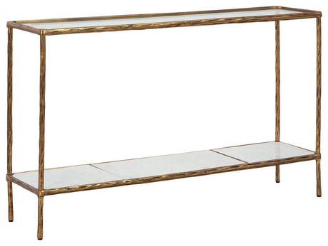 Ryandale Antique Brass Finish Console Sofa Table - Ella Furniture