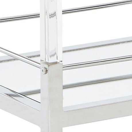 Chaseton Clear/silver Finish Bar Cart - Ella Furniture