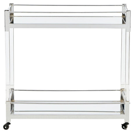 Chaseton Clear/silver Finish Bar Cart - Ella Furniture
