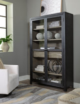 Lenston Black/gray Accent Cabinet - Ella Furniture