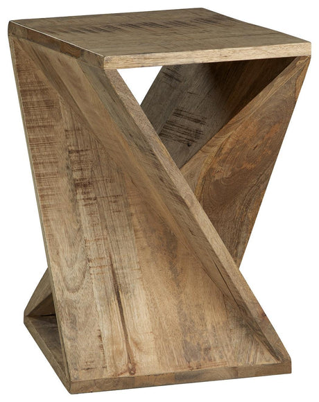 Zalemont Distressed Brown Accent Table - Ella Furniture
