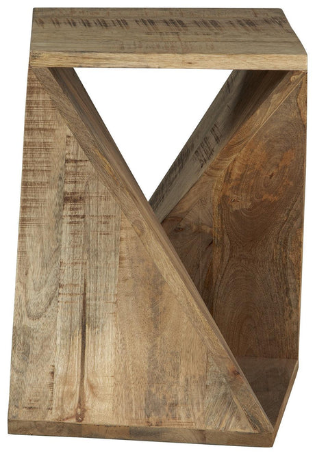 Zalemont Distressed Brown Accent Table - Ella Furniture
