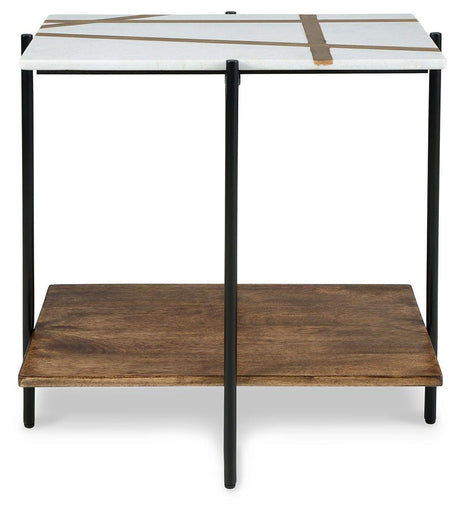 Braxmore White/light Brown Accent Table - Ella Furniture