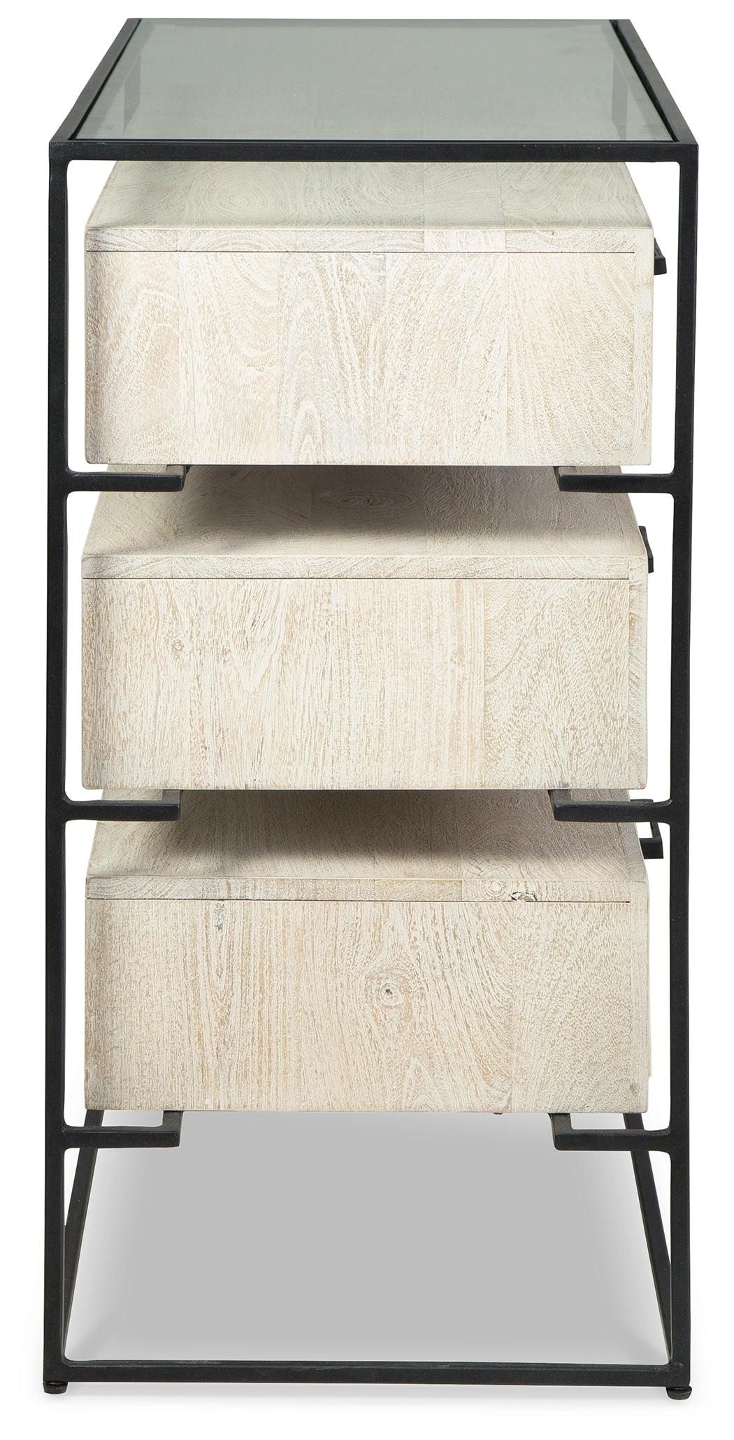 Crewridge Black/cream Accent Cabinet - Ella Furniture