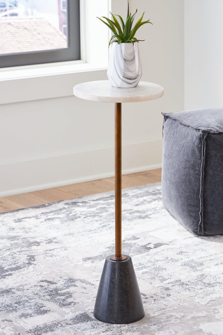 Caramont Black/White/gold Finish Accent Table A4000540 - Ella Furniture