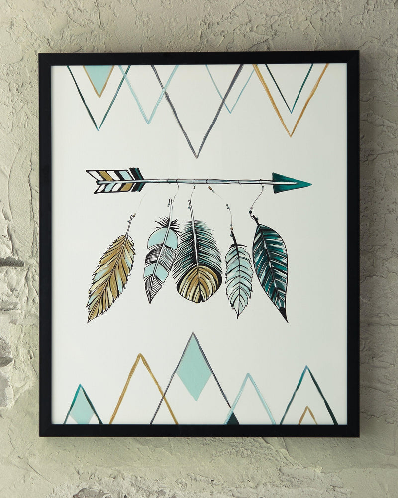 Adaley Teal/white/gray Wall Art