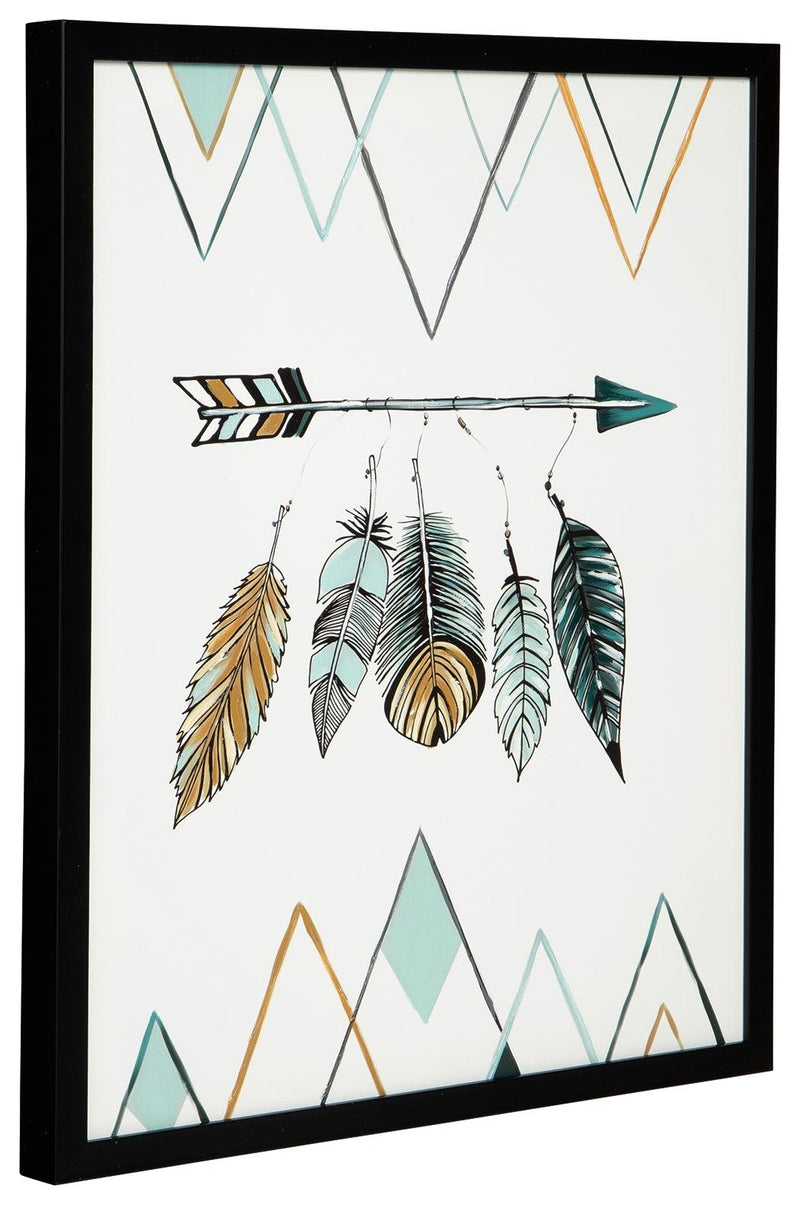 Adaley Teal/white/gray Wall Art