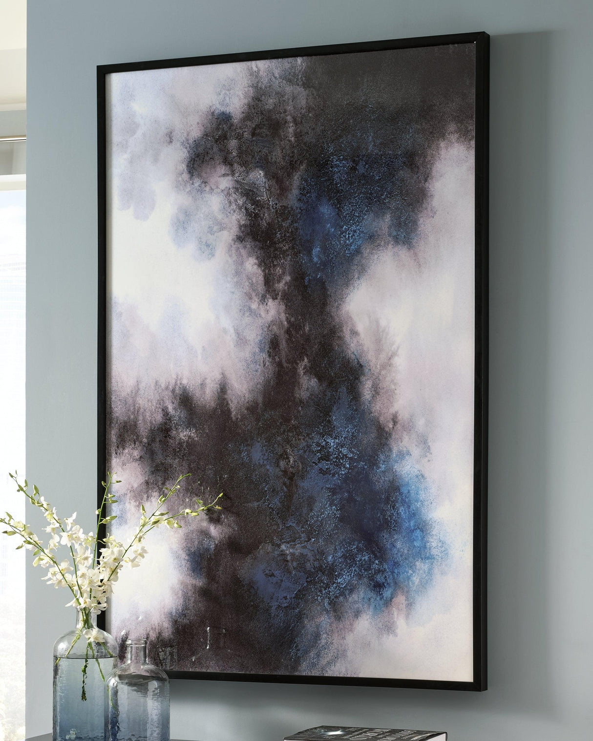 Bellecott Black/White/blue Wall Art - Ella Furniture