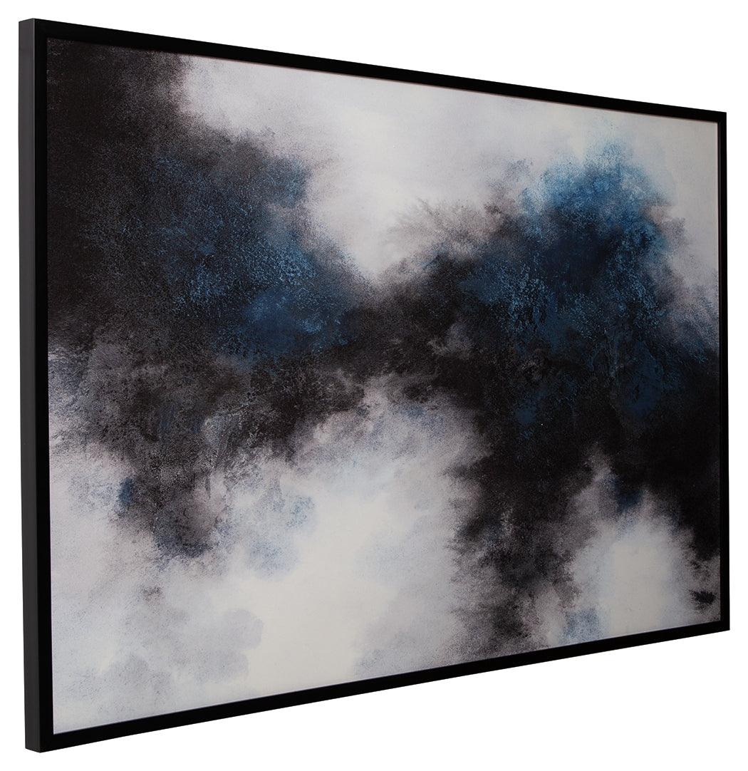 Bellecott Black/White/blue Wall Art - Ella Furniture