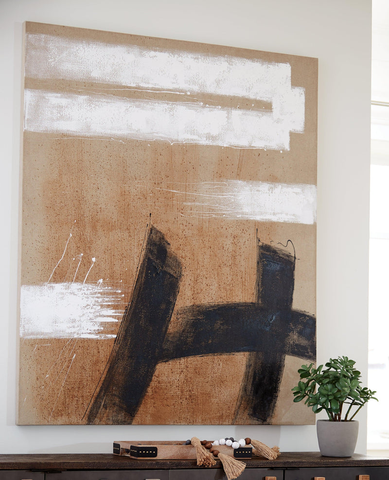 Tamland Linen/white/black Wall Art - Ella Furniture