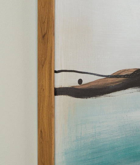 Brunonia Teal/orange/black Wall Art - Ella Furniture