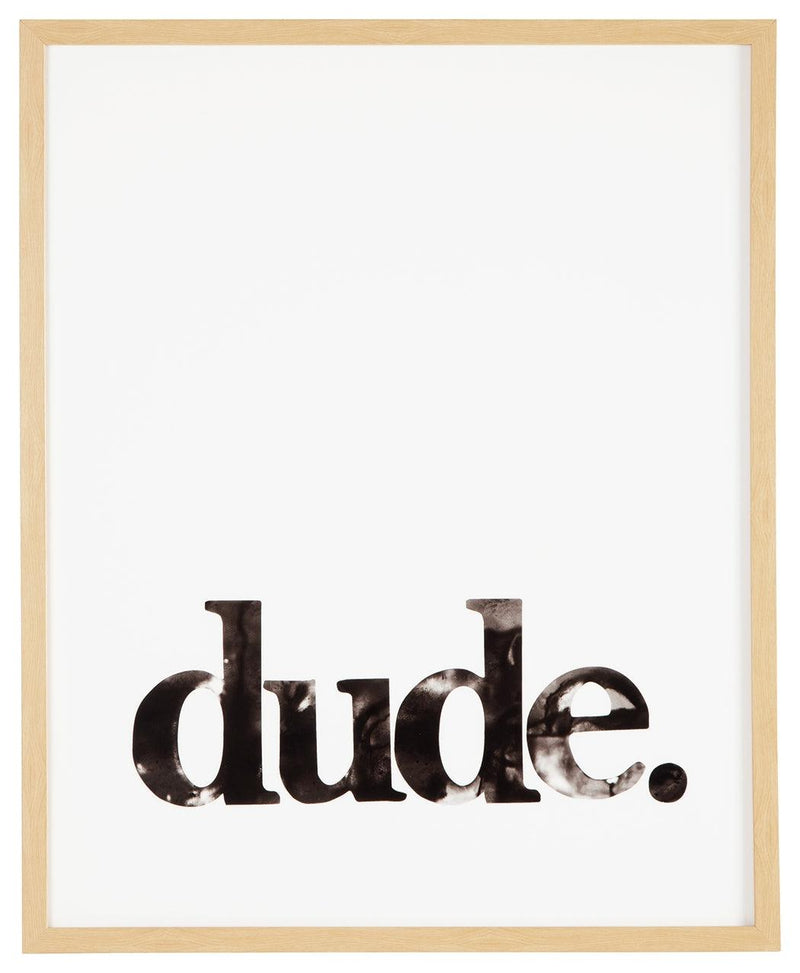 Dude Black/White Wall Art - Ella Furniture