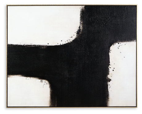 Reighlea Black/White Wall Art - Ella Furniture