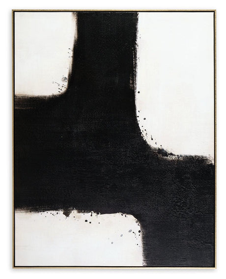 Reighlea Black/White Wall Art - Ella Furniture