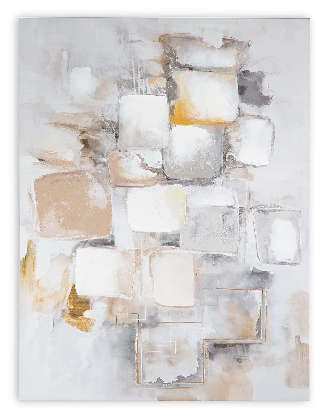 Dugington Gray/white/gold Wall Art - Ella Furniture