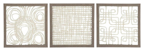 Odella wall decor set of 3 side angled view showing paper cutouts