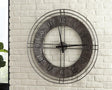Ana Sofia Antique Gray 36-inch Metal Wall Clock front view