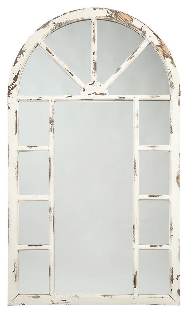 Divakar Antique White Accent Mirror - Ella Furniture