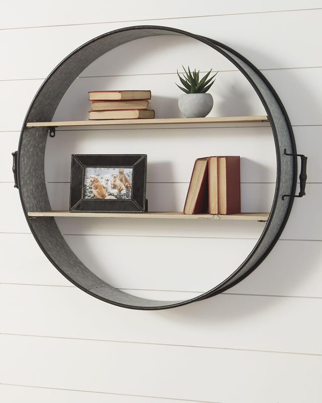 Eirny Antique Gray/natural Wall Shelf - Ella Furniture