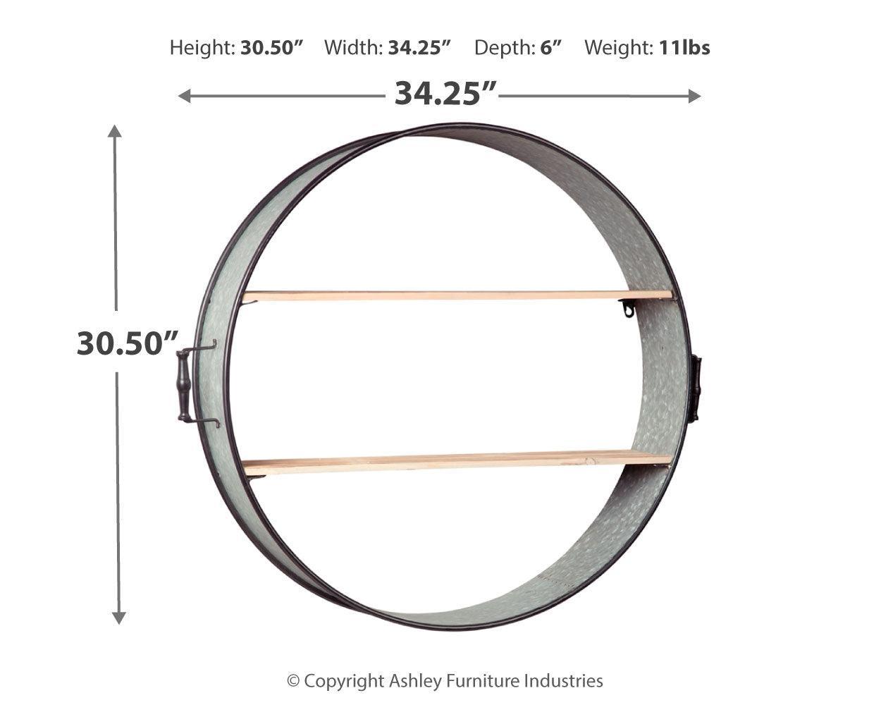 Eirny Antique Gray/natural Wall Shelf - Ella Furniture