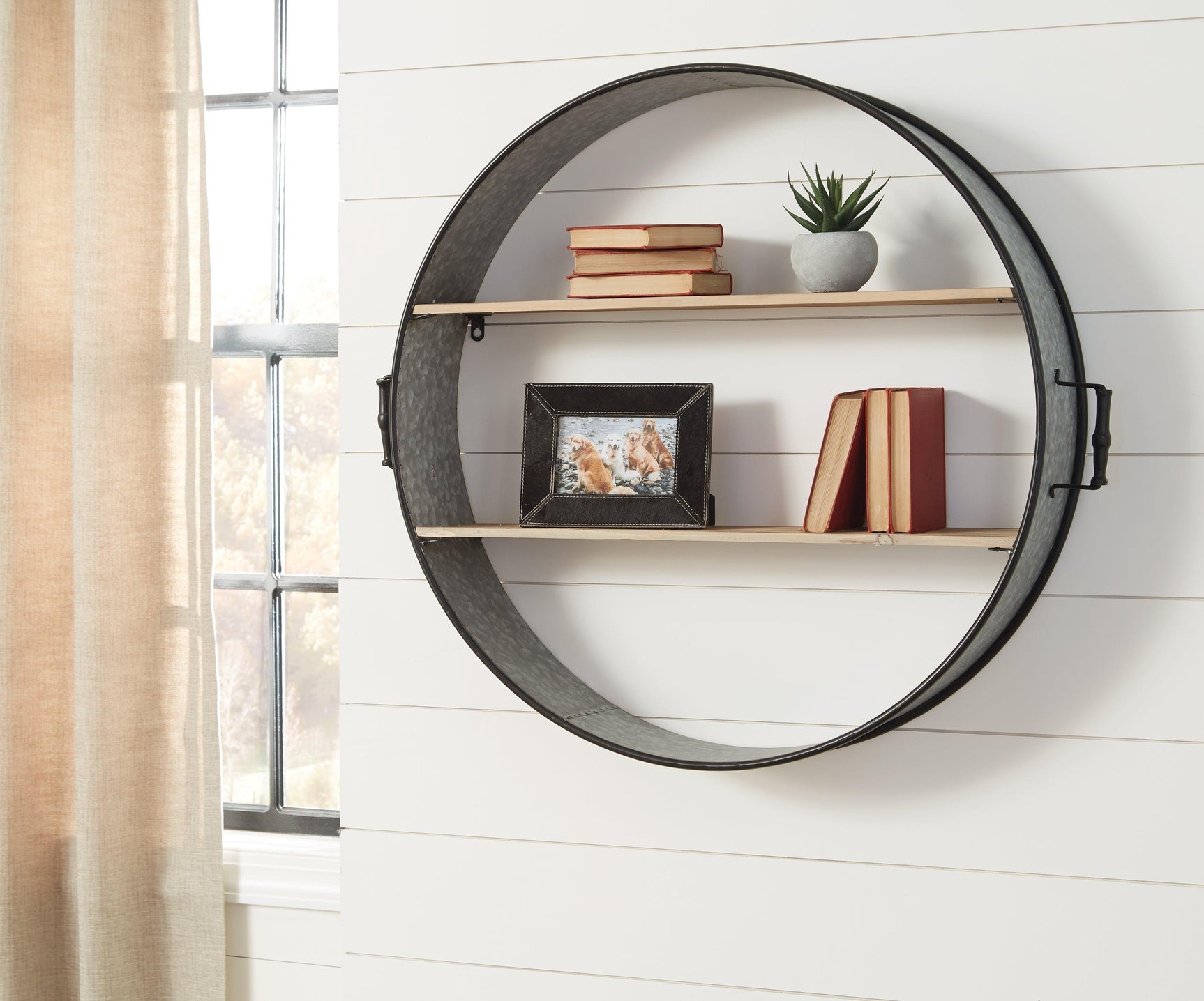 Eirny Antique Gray/natural Wall Shelf - Ella Furniture