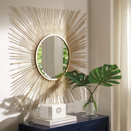 Elspeth Gold Finish Accent Mirror - Ella Furniture