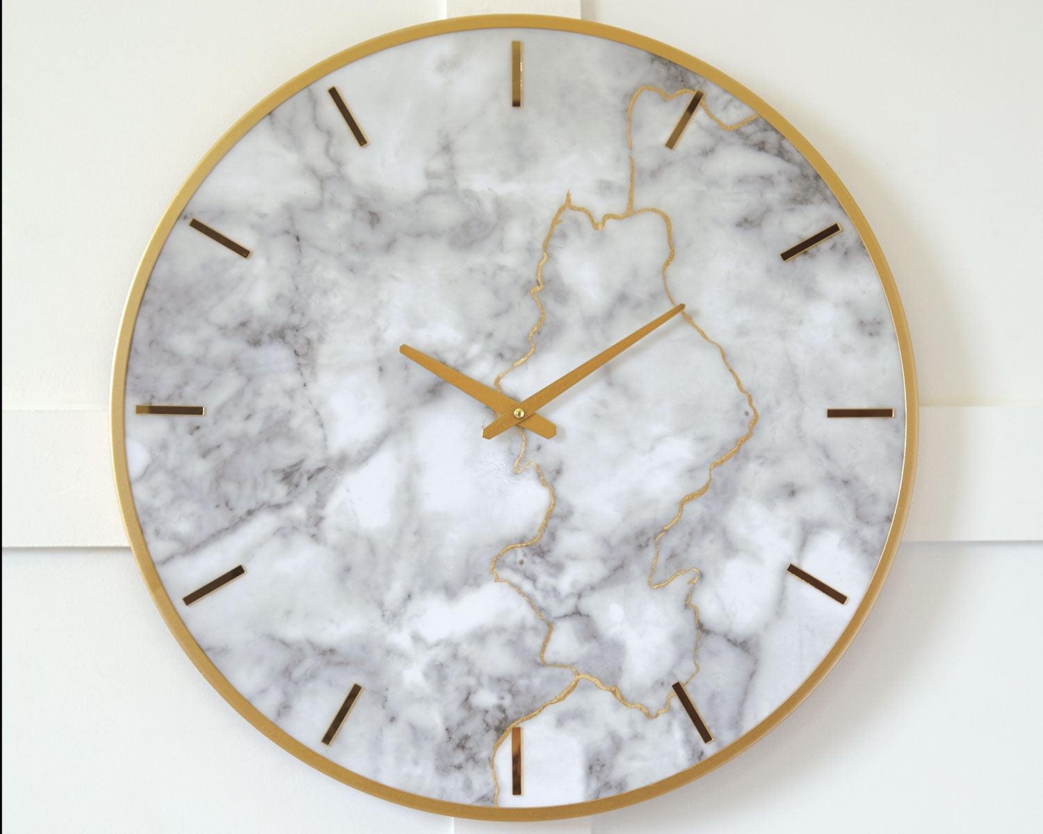 Jazmin Gray/gold Finish Wall Clock - Ella Furniture