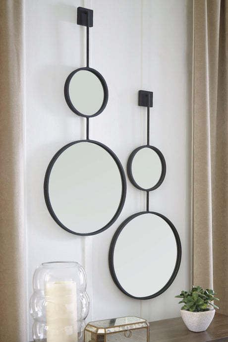 Brewer Black Accent Mirror - Ella Furniture