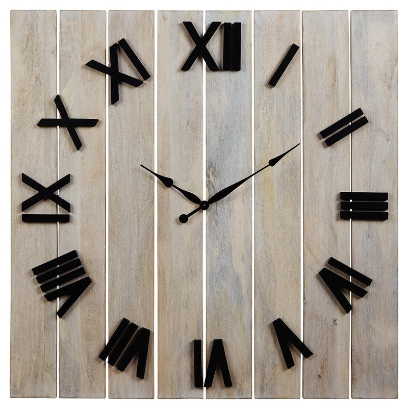 Bronson Whitewash/black Wall Clock