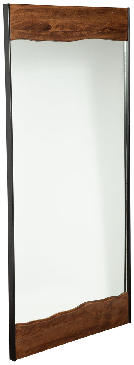 Panchali Brown/Black Floor Mirror - Ella Furniture