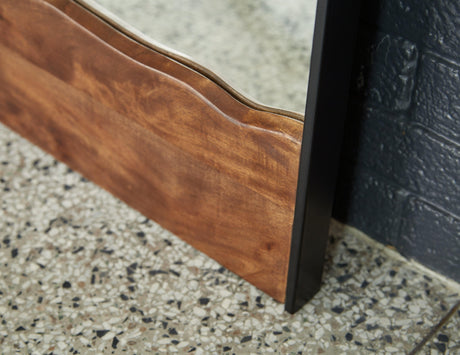 Panchali Brown/Black Floor Mirror - Ella Furniture