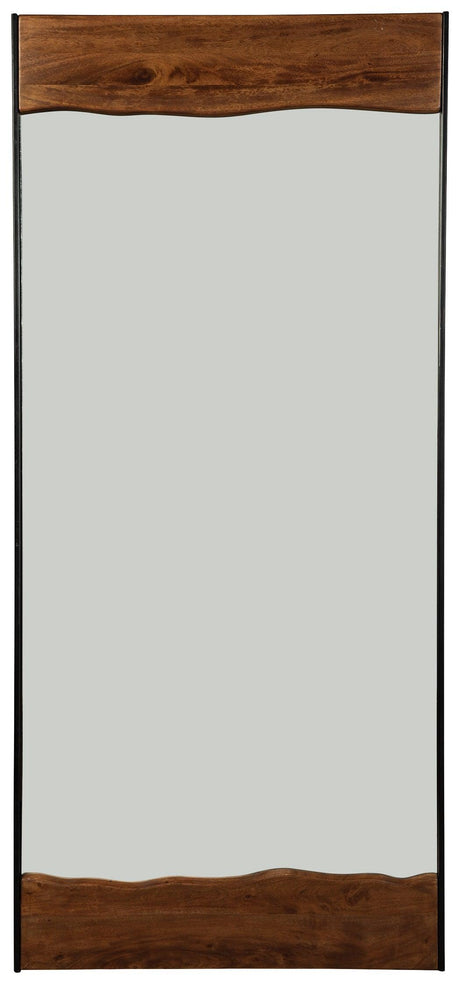 Panchali Brown/Black Floor Mirror - Ella Furniture