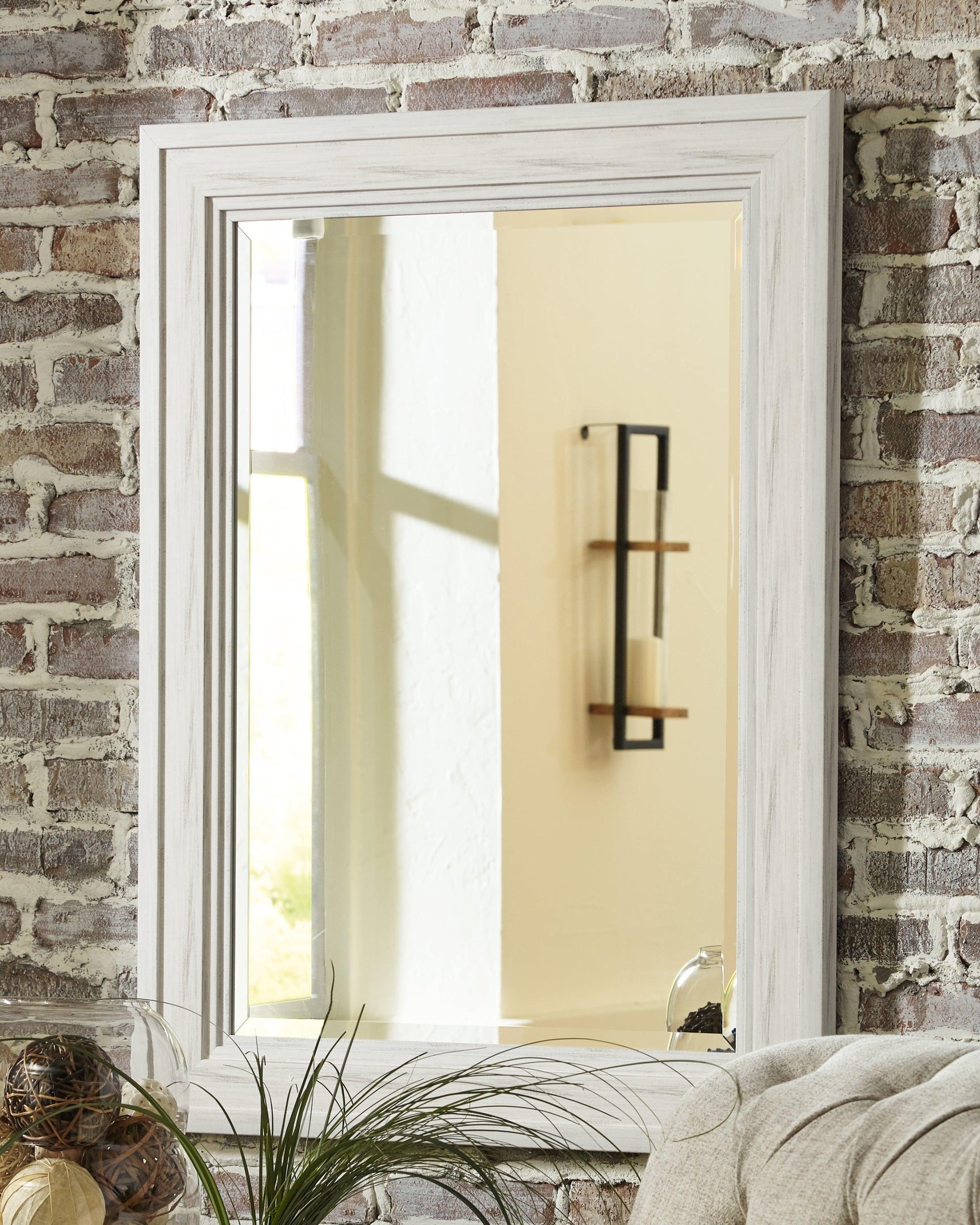 Jacee Antique Gray Accent Mirror - Ella Furniture