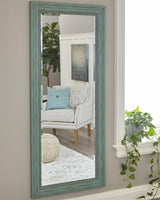 Jacee Antique Teal Floor Mirror - Ella Furniture