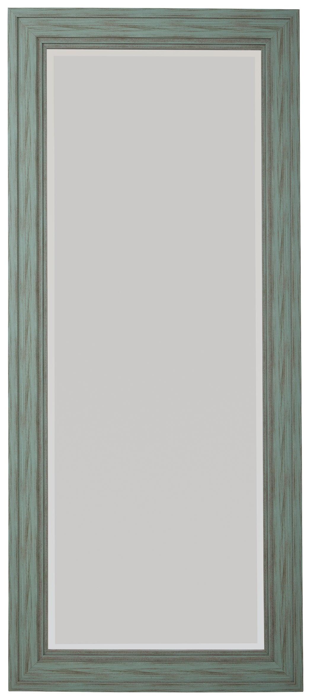 Jacee Antique Teal Floor Mirror - Ella Furniture