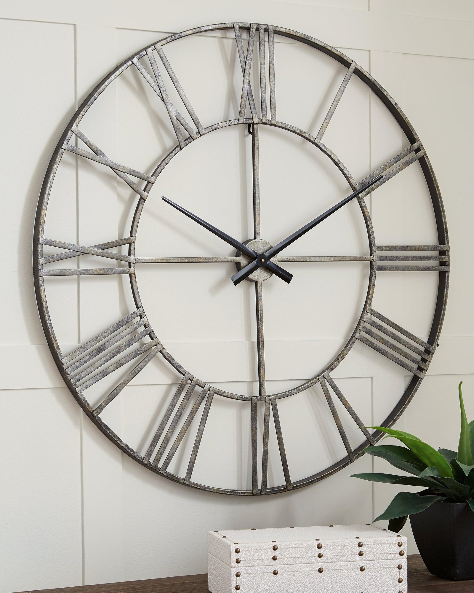 Paquita Antique White Wall Clock - Ella Furniture