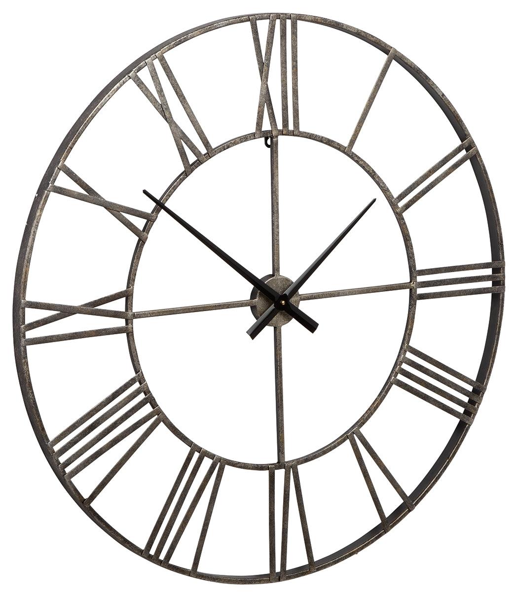 Paquita Antique Silver Wall Clock - Ella Furniture