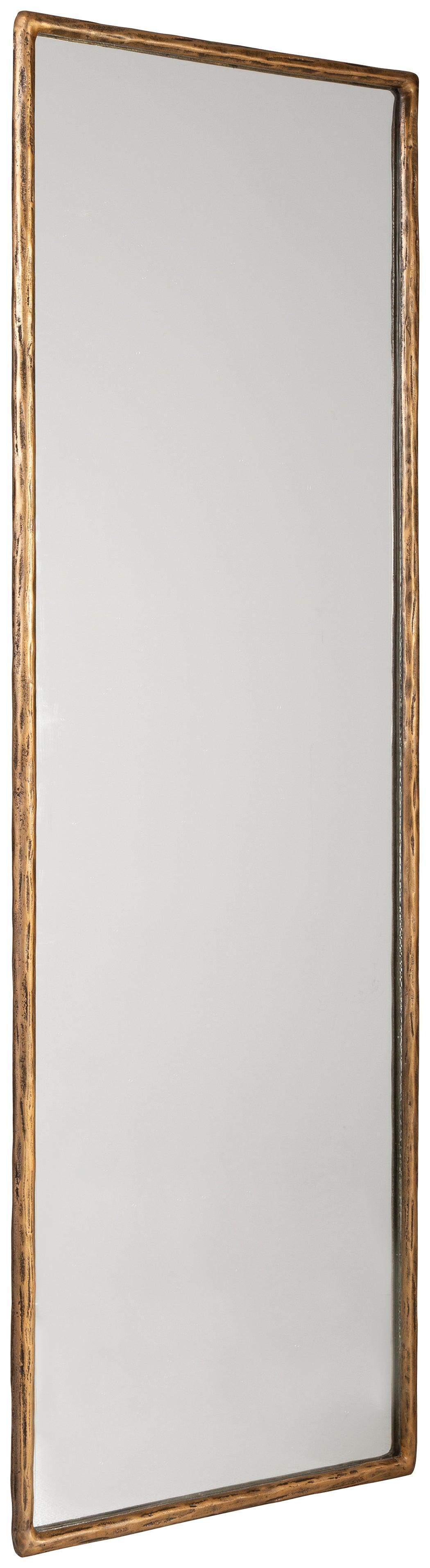 Ryandale Antique Brass Finish Floor Mirror - Ella Furniture