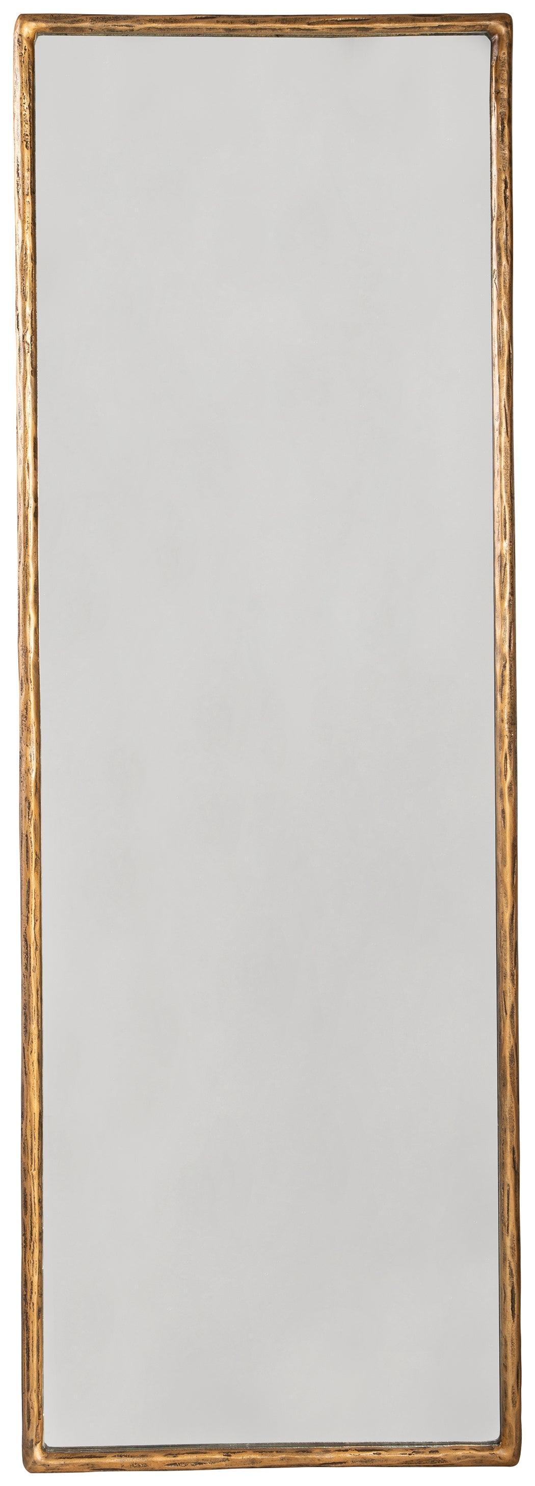Ryandale Antique Brass Finish Floor Mirror - Ella Furniture