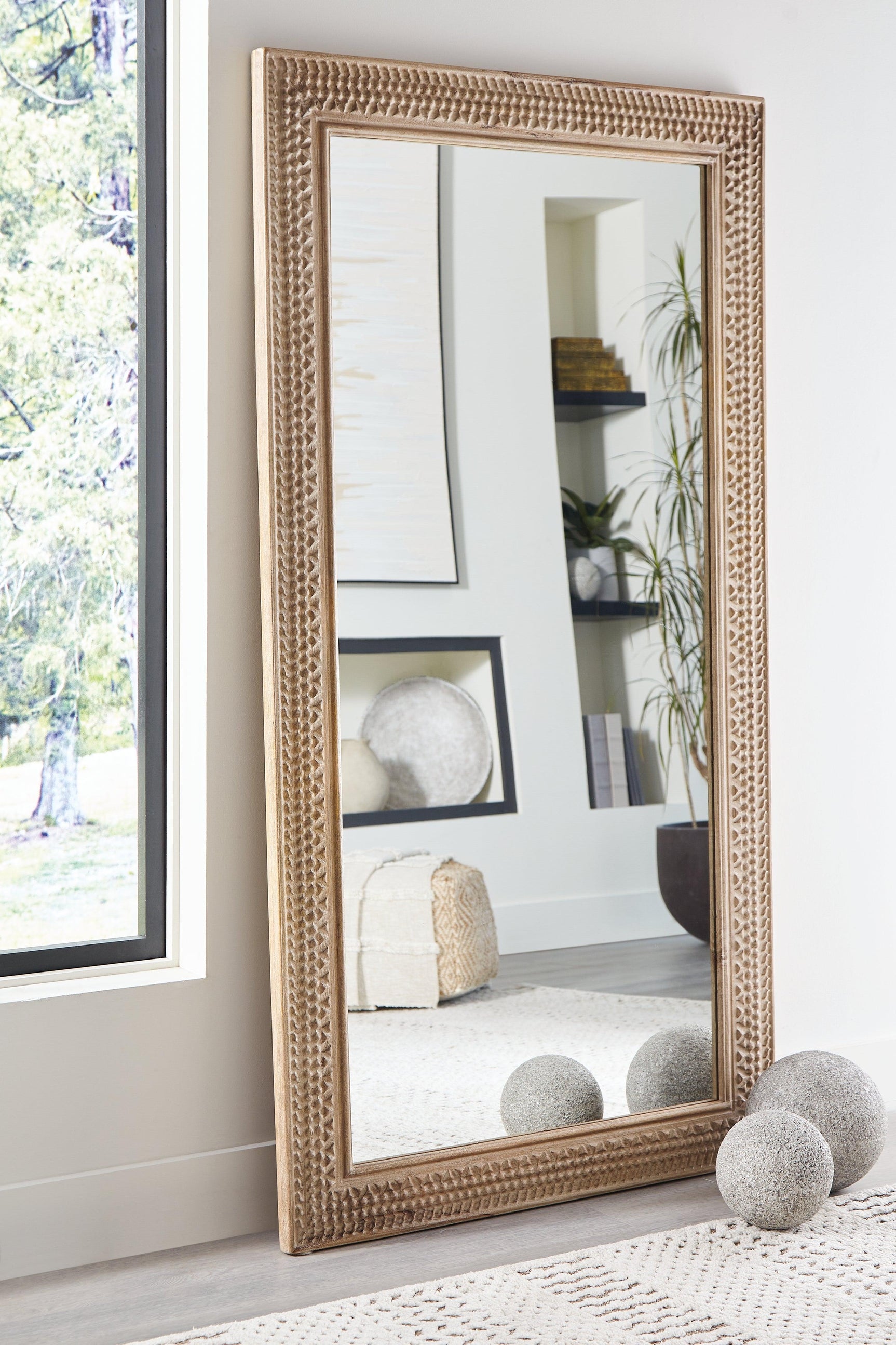 Belenburg Washed Brown Floor Mirror - Ella Furniture