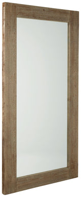 Waltleigh Distressed Brown Floor Mirror - Ella Furniture