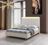Hailey Cream High Gloss Lacquer 4 Pc Queen Bedroom Set - Ella Furniture