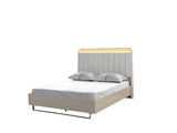 Hailey Cream High Gloss Lacquer 4 Pc Queen Bedroom Set - Ella Furniture