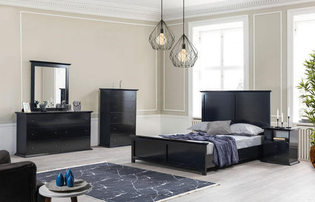 Natalie Black 4 Pc Queen Bedroom Set - Ella Furniture