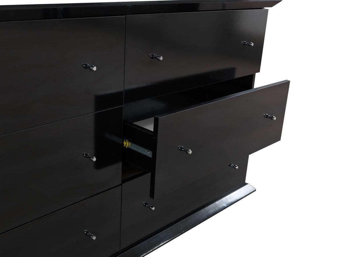 Natalie Black 4 Pc Queen Bedroom Set - Ella Furniture